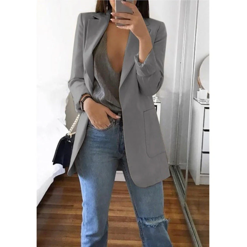 Georgina – Schmaler Damenblazer mit einfarbigem Design - Image 23