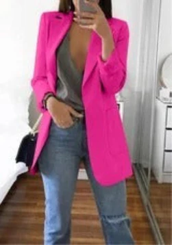 Georgina – Schmaler Damenblazer mit einfarbigem Design - Image 5