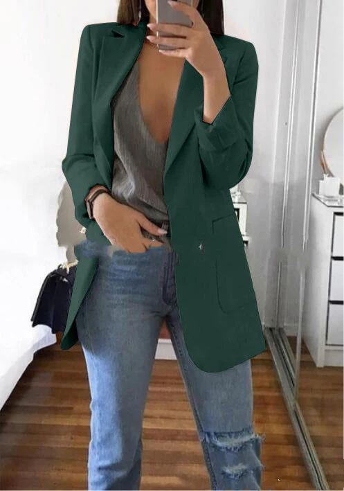 Georgina – Schmaler Damenblazer mit einfarbigem Design - Image 9