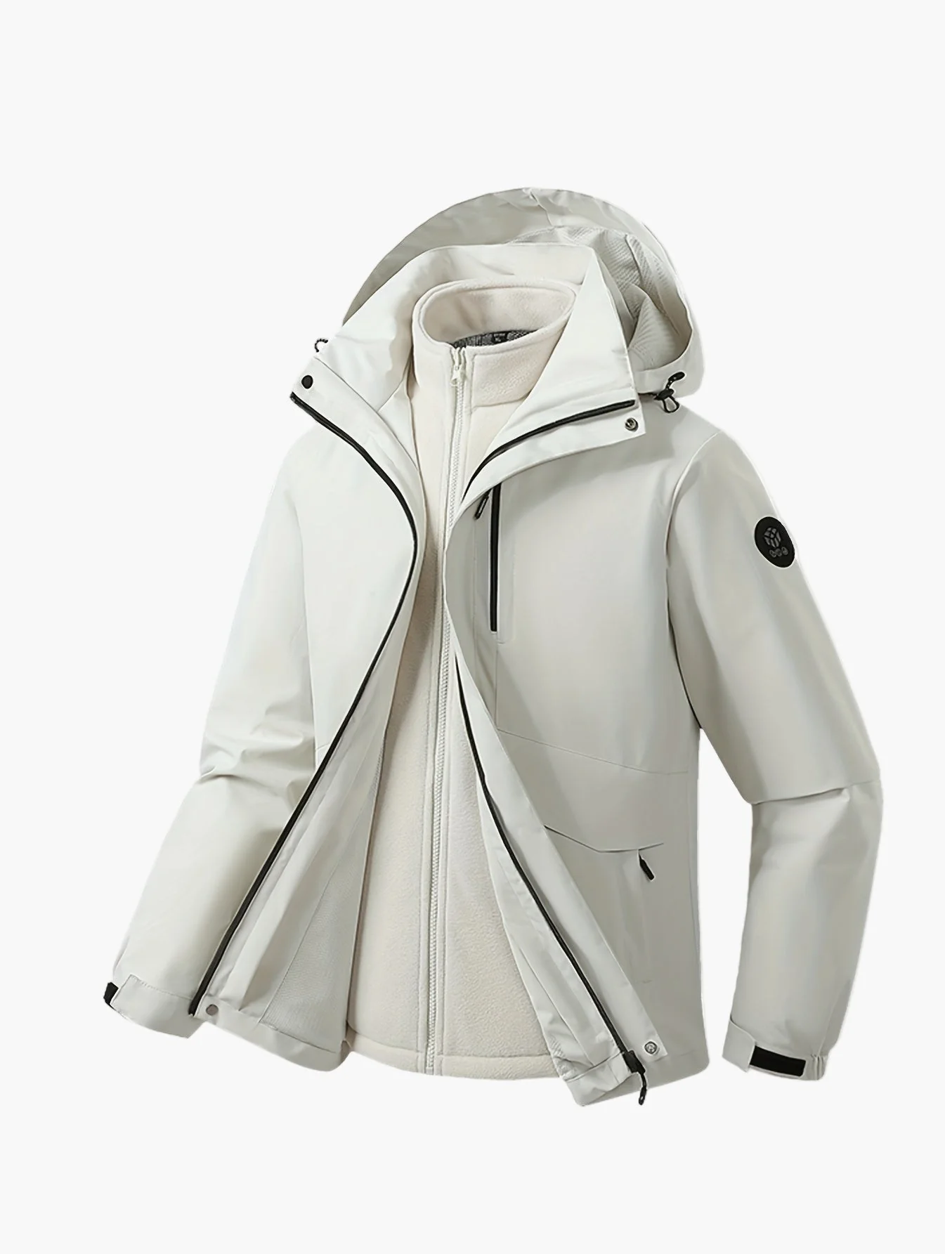 Herren 3-in-1 Funktionsjacke mit Kapuze – Outdoor Freizeitjacke für jede Jahreszeit