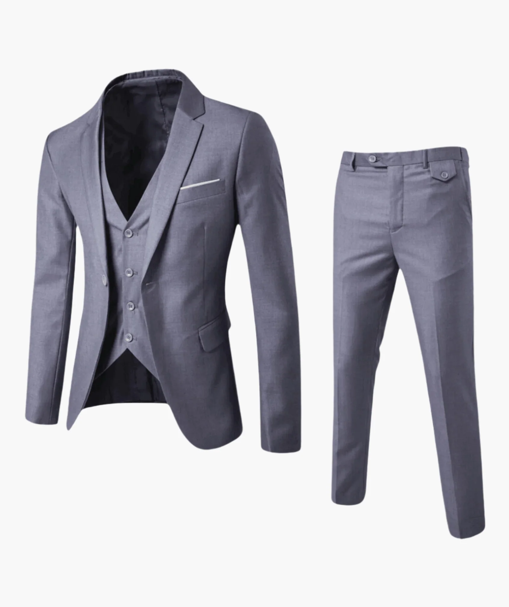 Herren 3-Teiliges Business Anzugset – Klassischer Eleganter Anzug für Hochzeit, Büro & Feste - Image 3