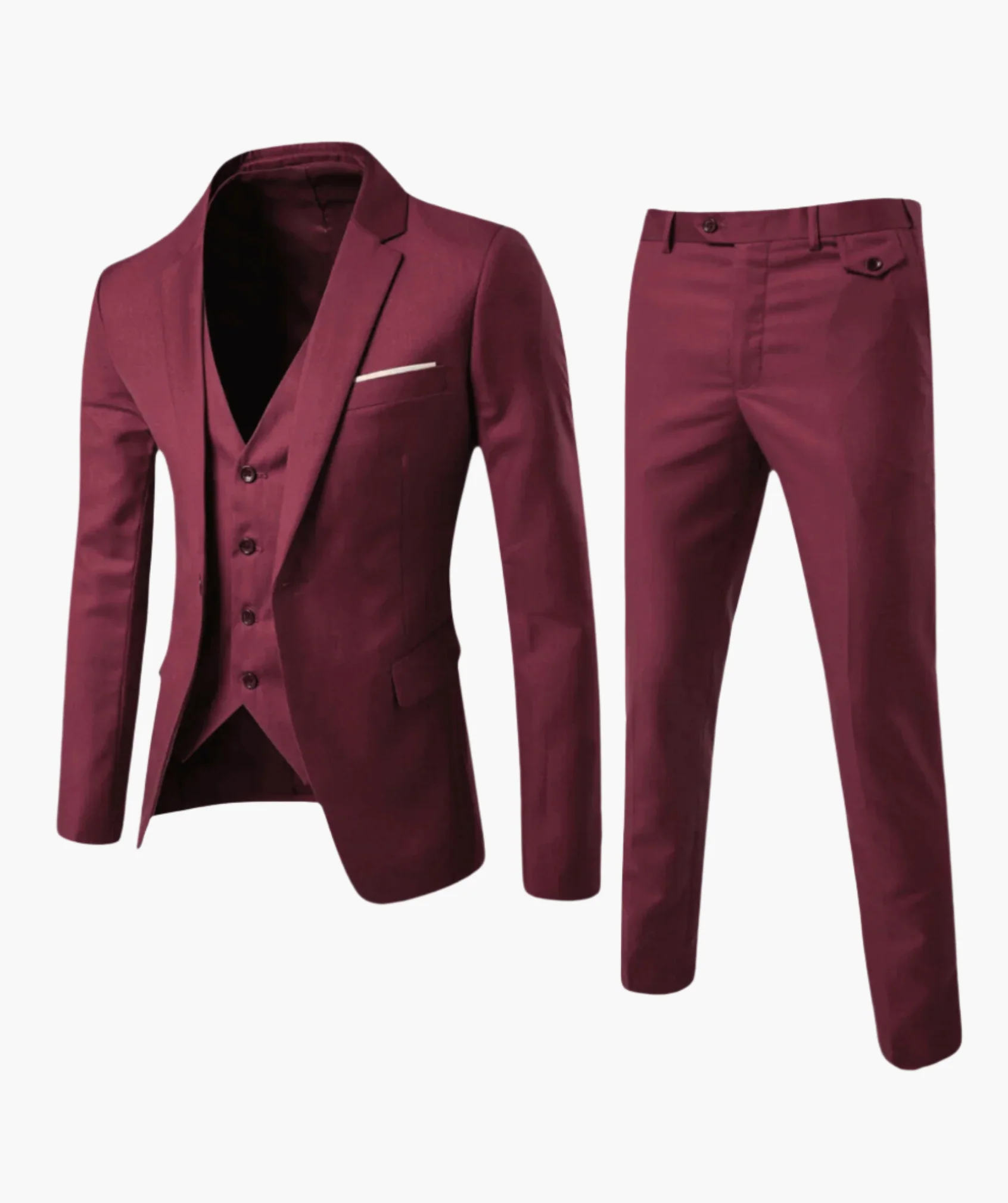 Herren 3-Teiliges Business Anzugset – Klassischer Eleganter Anzug für Hochzeit, Büro & Feste - Image 4