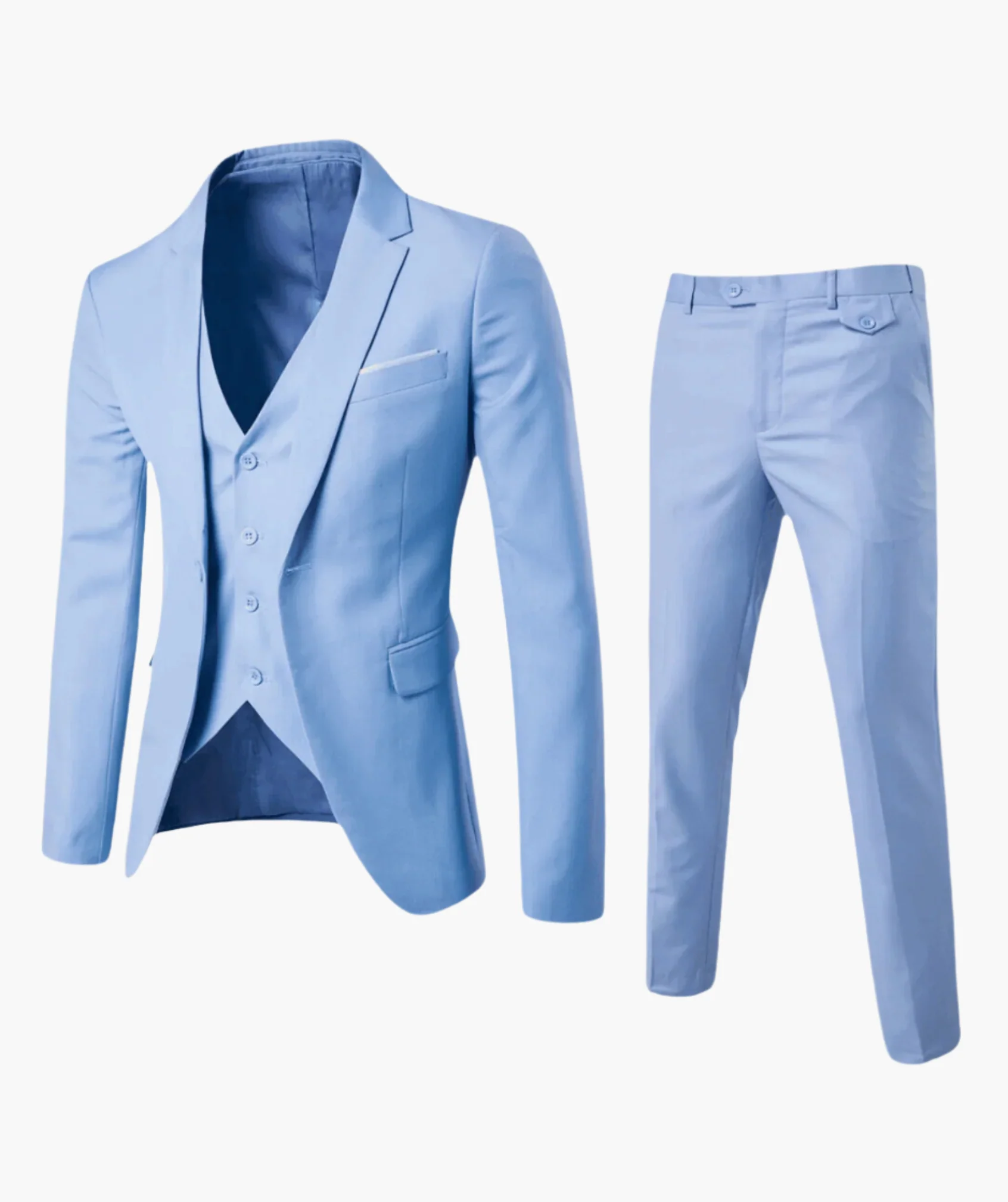 Herren 3-Teiliges Business Anzugset – Klassischer Eleganter Anzug für Hochzeit, Büro & Feste - Image 5