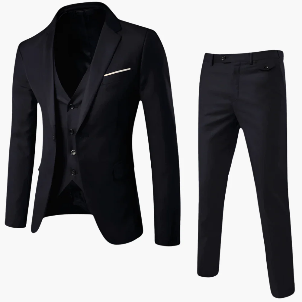 Herren 3-Teiliges Business Anzugset – Klassischer Eleganter Anzug für Hochzeit, Büro & Feste - Image 6