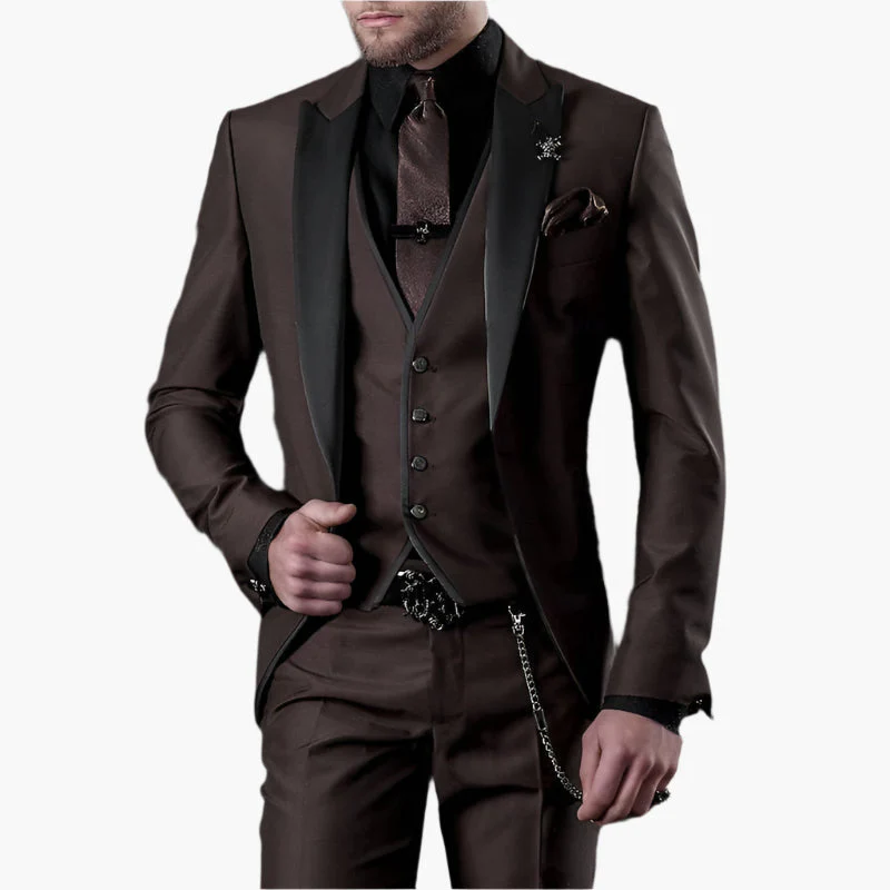 Herren 3-Teiliges Slim Fit Anzug Set – Eleganter Business & Hochzeitsanzug - Image 3