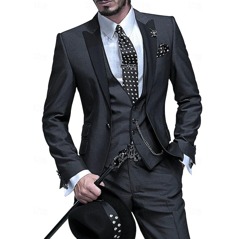 Herren 3-Teiliges Slim Fit Anzug Set – Eleganter Business & Hochzeitsanzug - Image 4