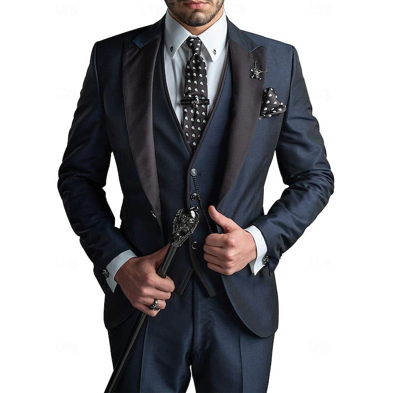 Herren 3-Teiliges Slim Fit Anzug Set – Eleganter Business & Hochzeitsanzug - Image 5
