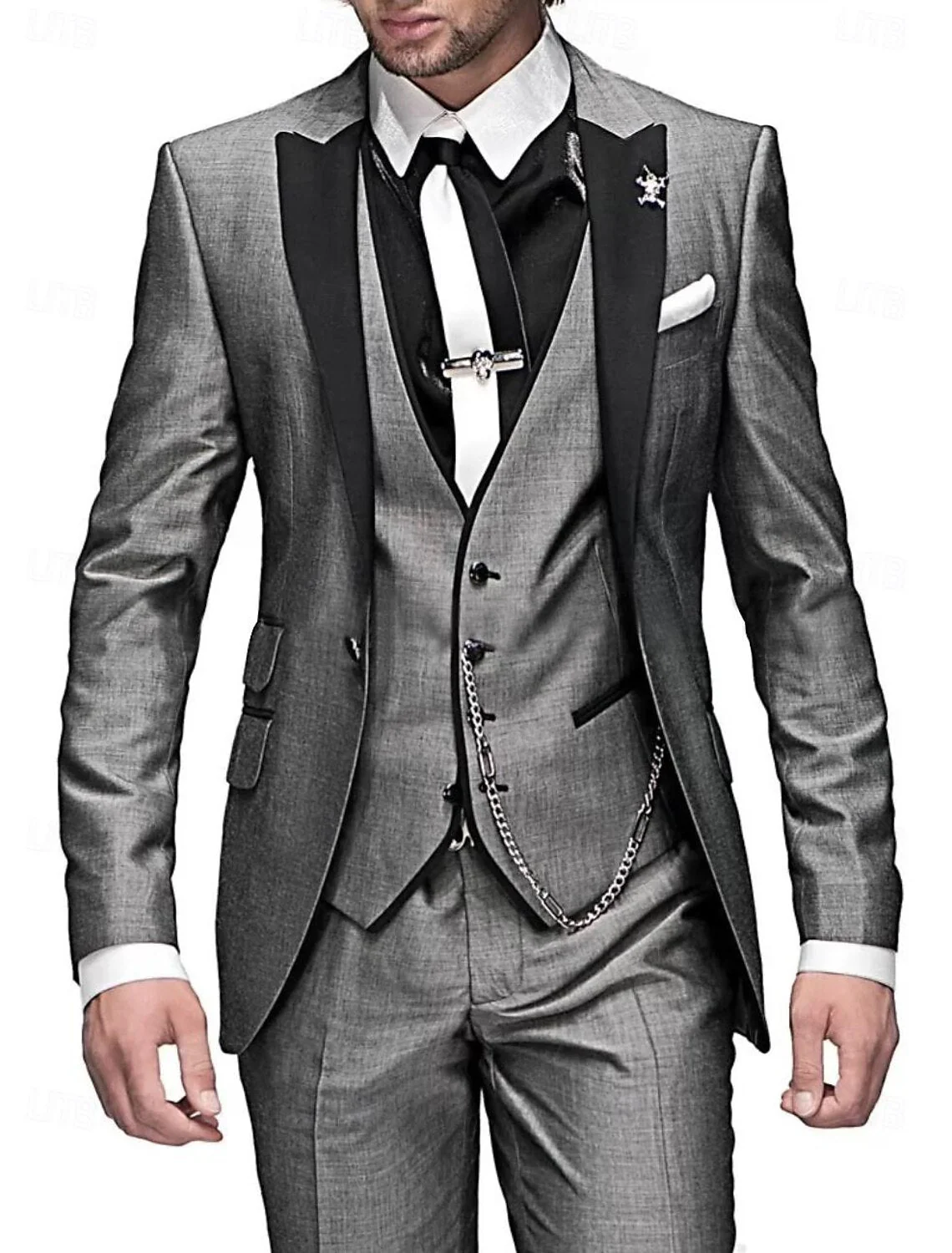 Herren 3-Teiliges Slim Fit Anzug Set – Eleganter Business & Hochzeitsanzug - Image 6