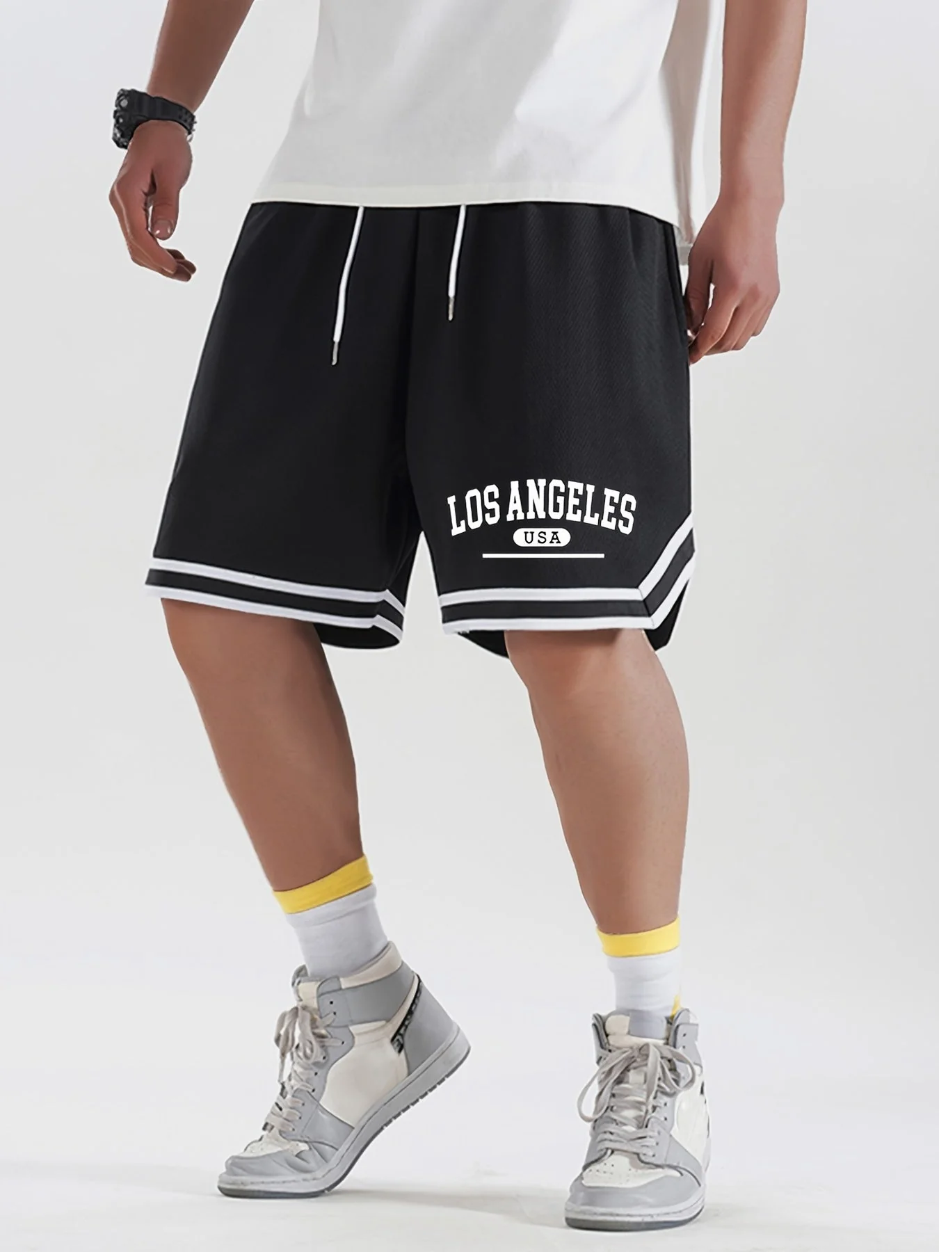 Herren Basketball Shorts Sportlich Los Angeles USA Print – Lässige Trainingsshorts für Fitness & Freizeit