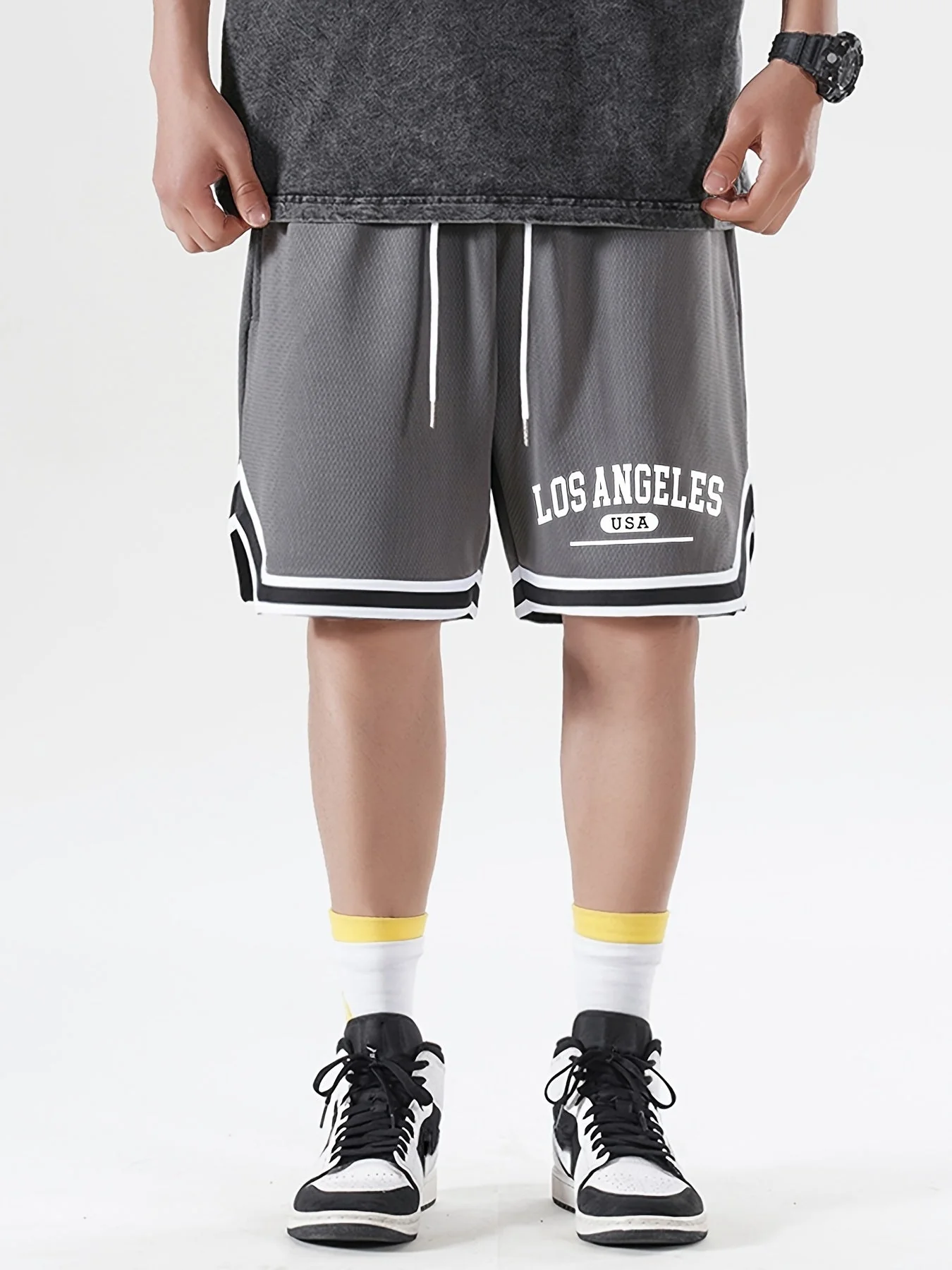Herren Basketball Shorts Sportlich Los Angeles USA Print – Lässige Trainingsshorts für Fitness & Freizeit - Image 2
