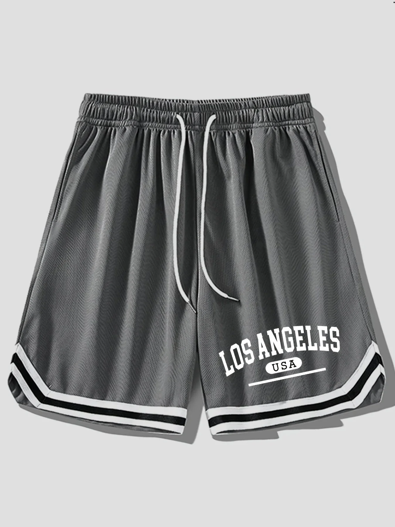 Herren Basketball Shorts Sportlich Los Angeles USA Print – Lässige Trainingsshorts für Fitness & Freizeit - Image 4