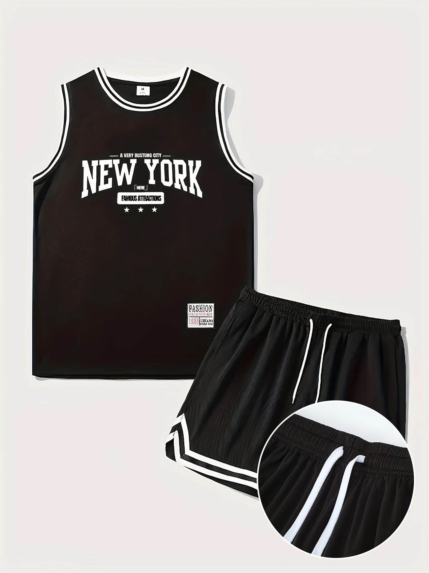 Herren Basketball Trainingsset New York Print Sport Outfit