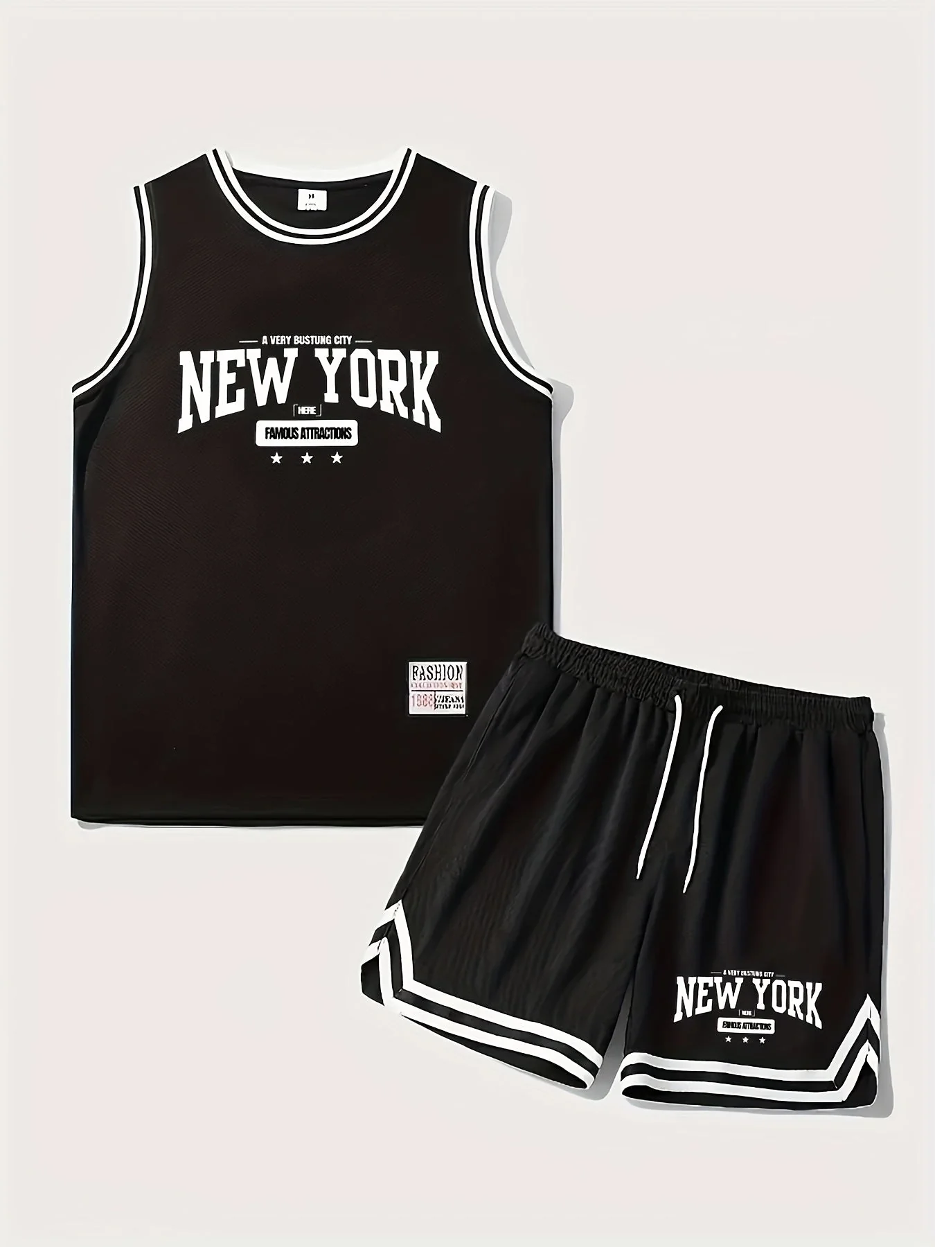 Herren Basketball Trainingsset New York Print Sport Outfit - Image 2