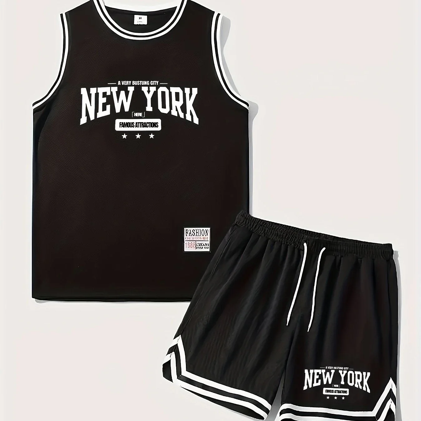 Herren Basketball Trainingsset New York Print Sport Outfit - Image 7