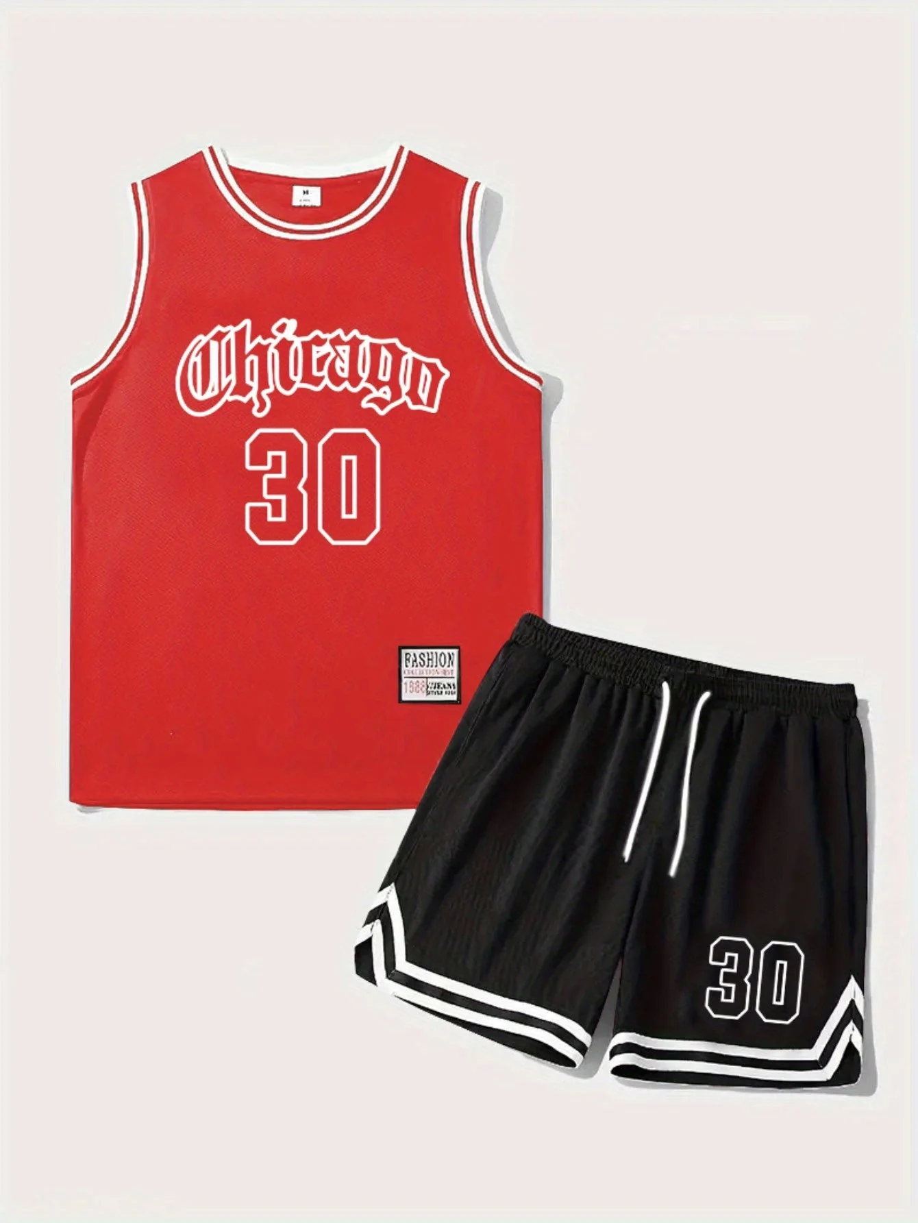 Herren Basketball Trikot Set Chicago 30 Sport Tanktop und Shorts für Fitness & Freizeit