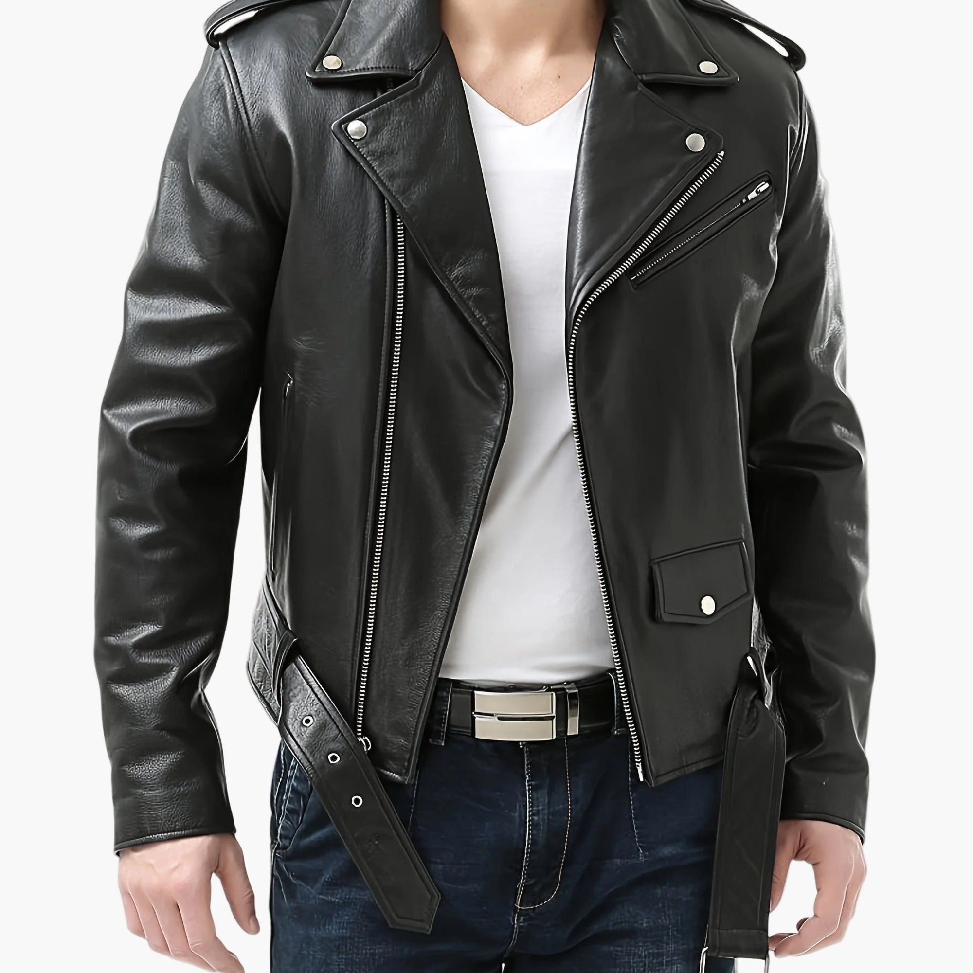 Herren Bikerjacke im Vintage-Stil – Perfekte Jacke für Freizeit & Streetwear - Image 6