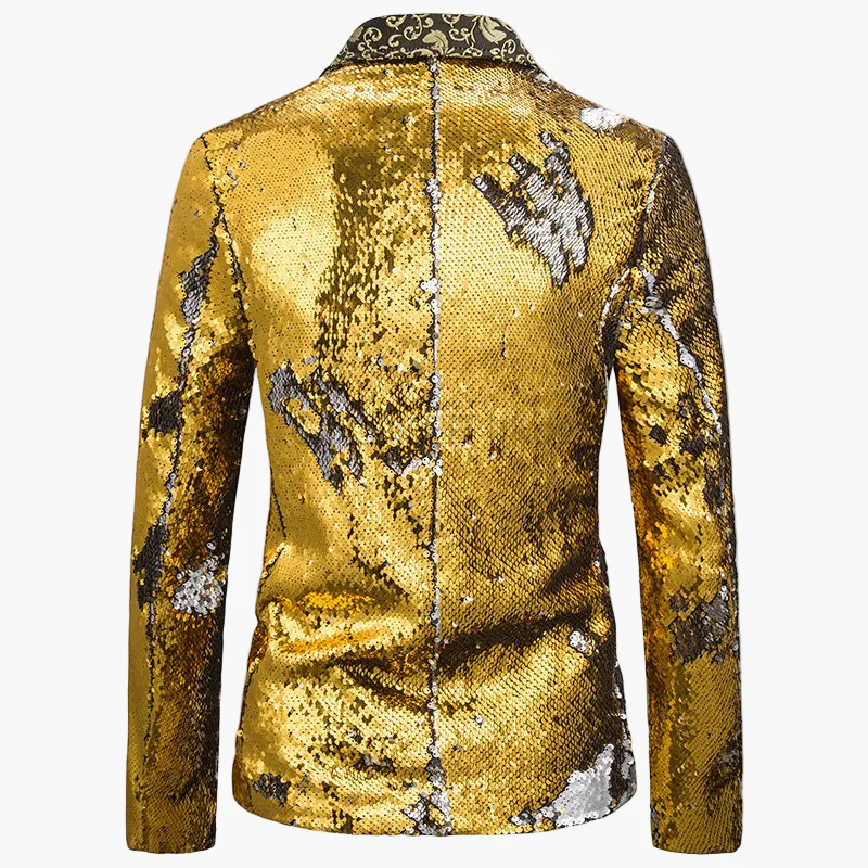 Herren Blazer für Bühne und Party – Glänzender Pailletten Sakko im extravaganten Design - Image 2