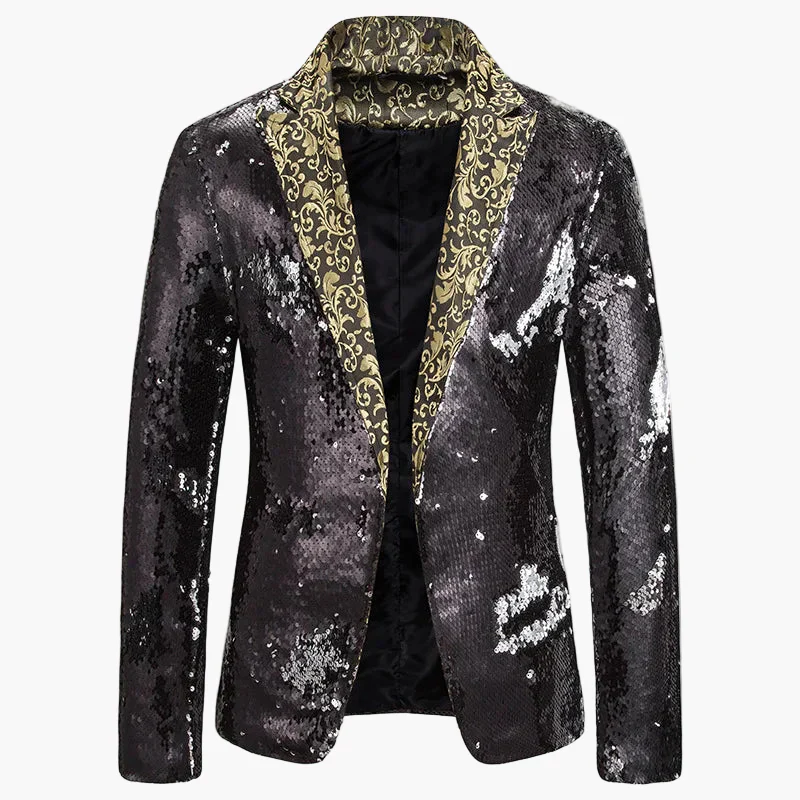 Herren Blazer für Bühne und Party – Glänzender Pailletten Sakko im extravaganten Design - Image 6