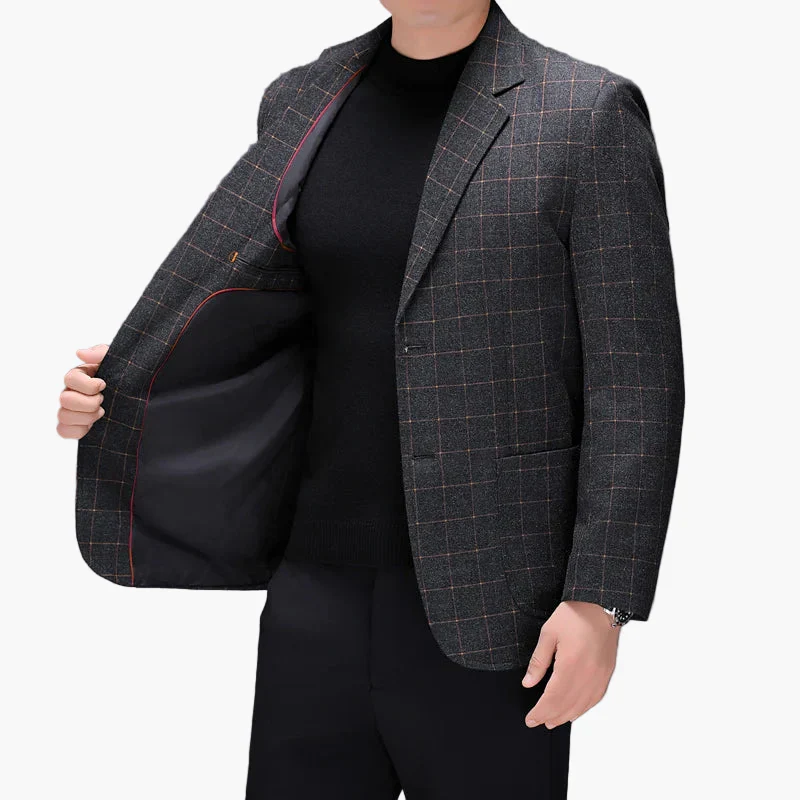 Herren Blazer Modern Kariert Business Freizeit Elegant - Image 2