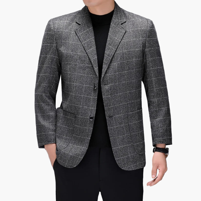 Herren Blazer Modern Kariert Business Freizeit Elegant - Image 5