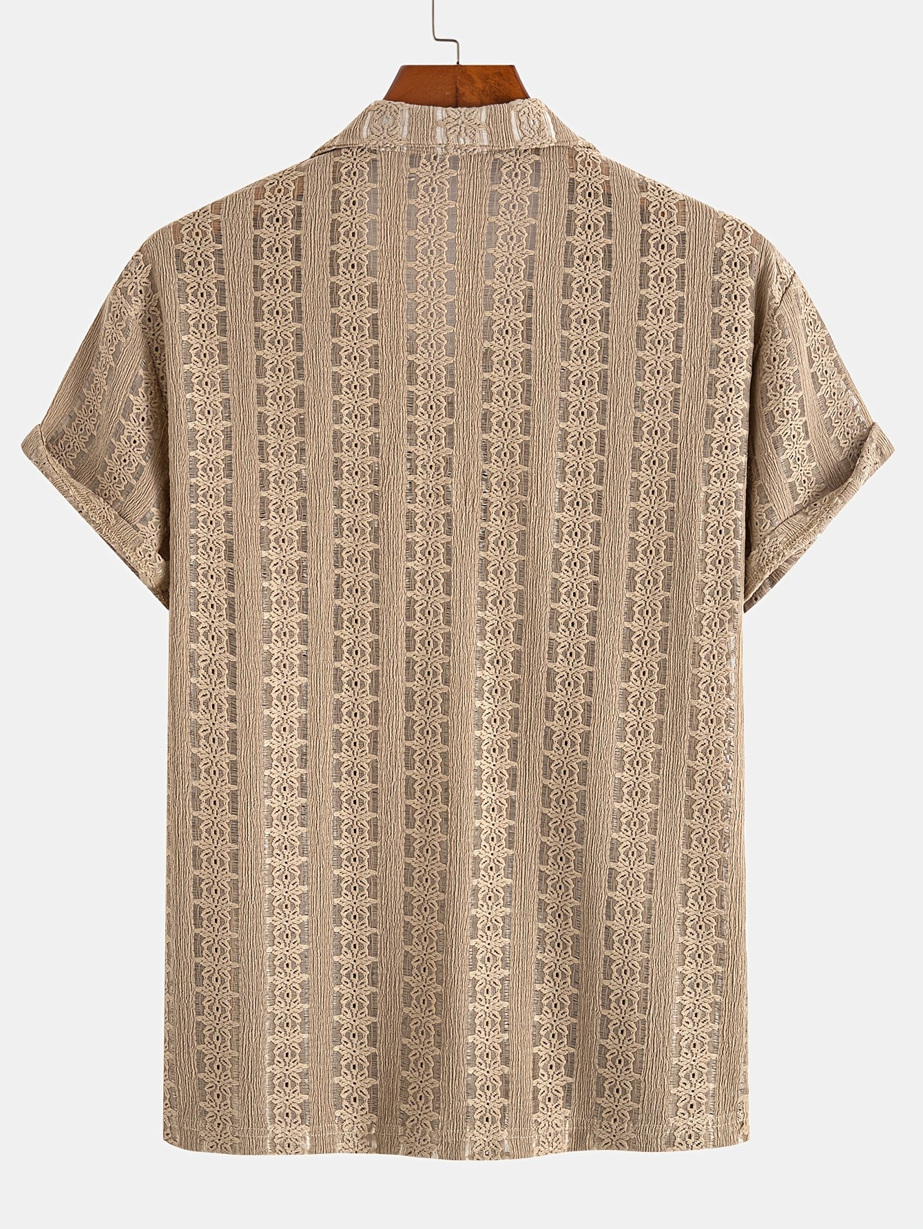 Herren Boho Kurzarm Hemd mit geometrischem Muster – Perfekt für Urlaub und Strand - Image 5