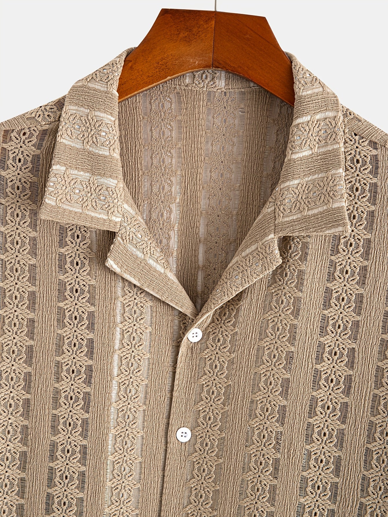 Herren Boho Kurzarm Hemd mit geometrischem Muster – Perfekt für Urlaub und Strand - Image 6