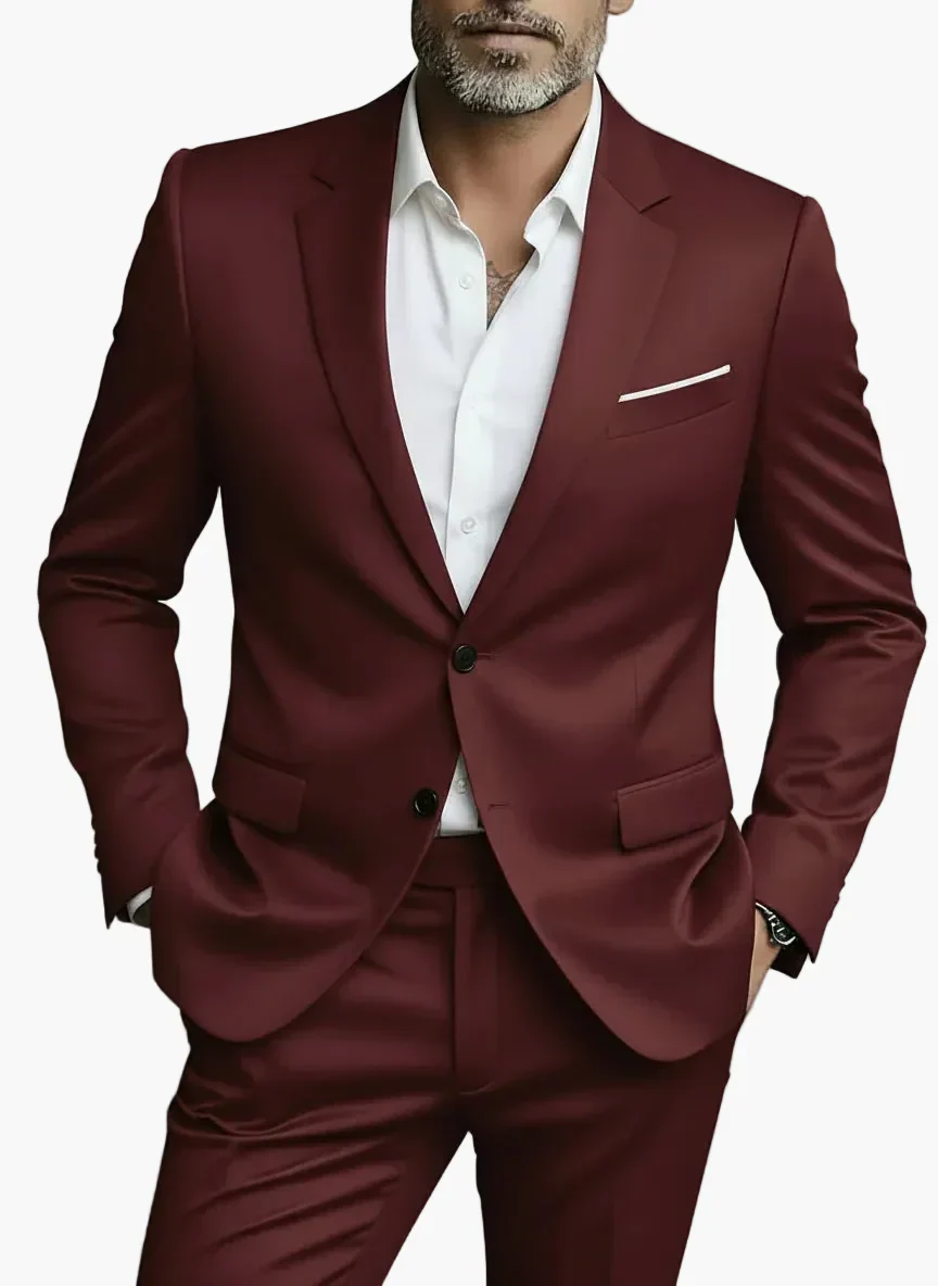 Herren Business Anzug Modern Slim Fit Zweiteiler für Büro & Events
