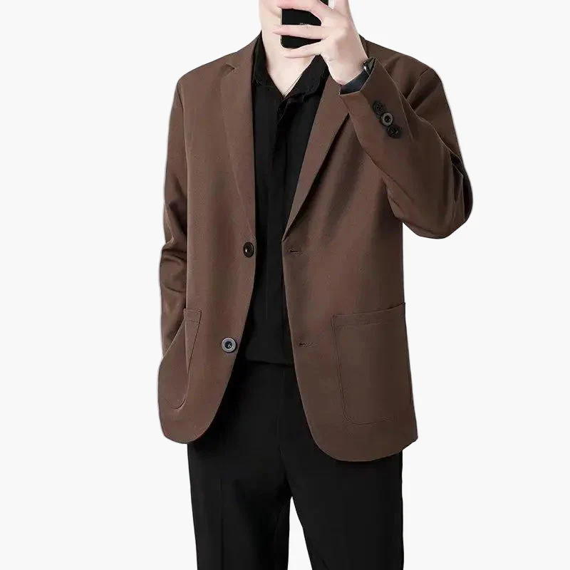 Herren Business Casual Blazer – Moderner Einreiher Sakko für Büro und Alltag