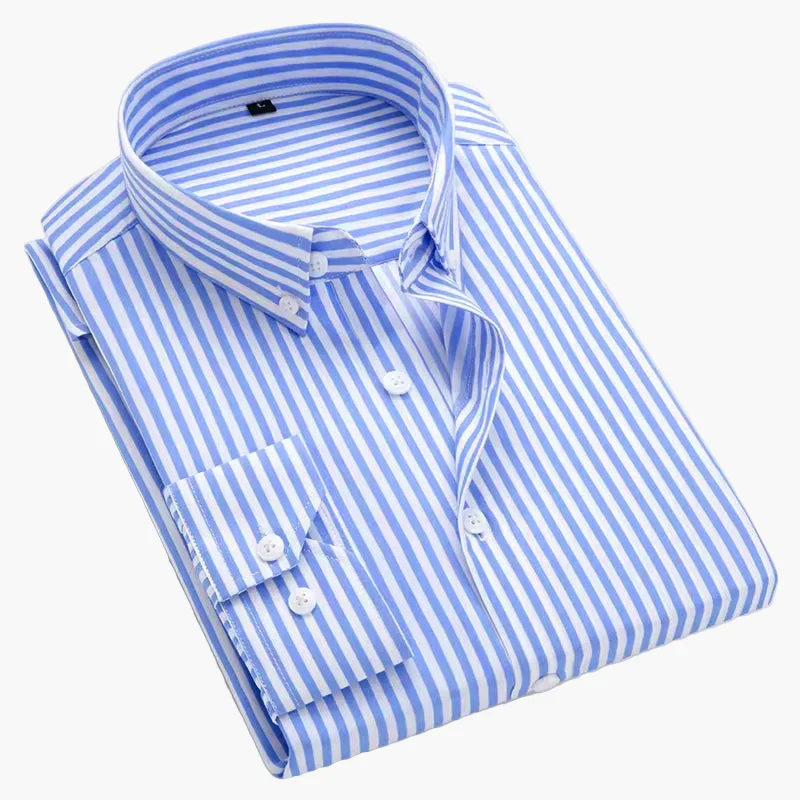 Herren Business Freizeithemd mit Streifenmuster – Eleganter und Vielseitiger Stil - Image 2