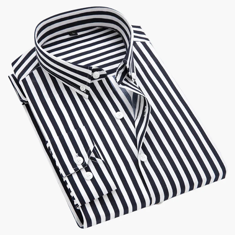 Herren Business Freizeithemd mit Streifenmuster – Eleganter und Vielseitiger Stil - Image 5