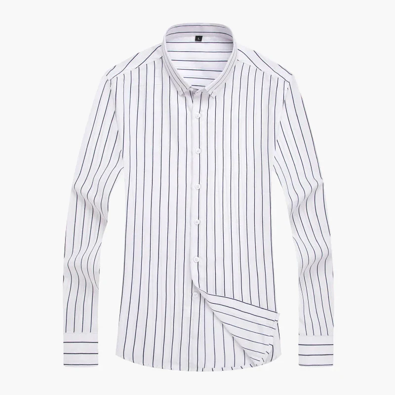 Herren Business Freizeithemd mit Streifenmuster – Eleganter und Vielseitiger Stil - Image 8
