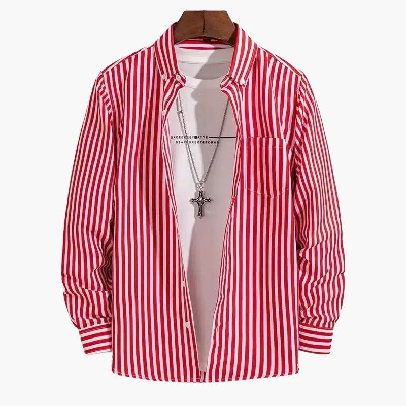 Herren Business Freizeithemd mit Streifenmuster – Elegantes Langarmhemd für Büro & Alltag - Image 11