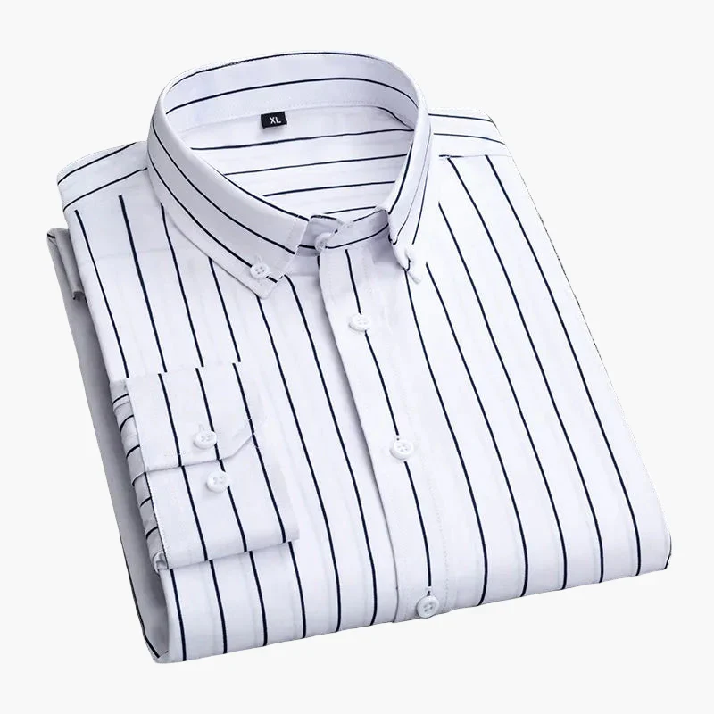 Herren Business Freizeithemd mit Streifenmuster – Elegantes Langarmhemd für Büro & Alltag - Image 4