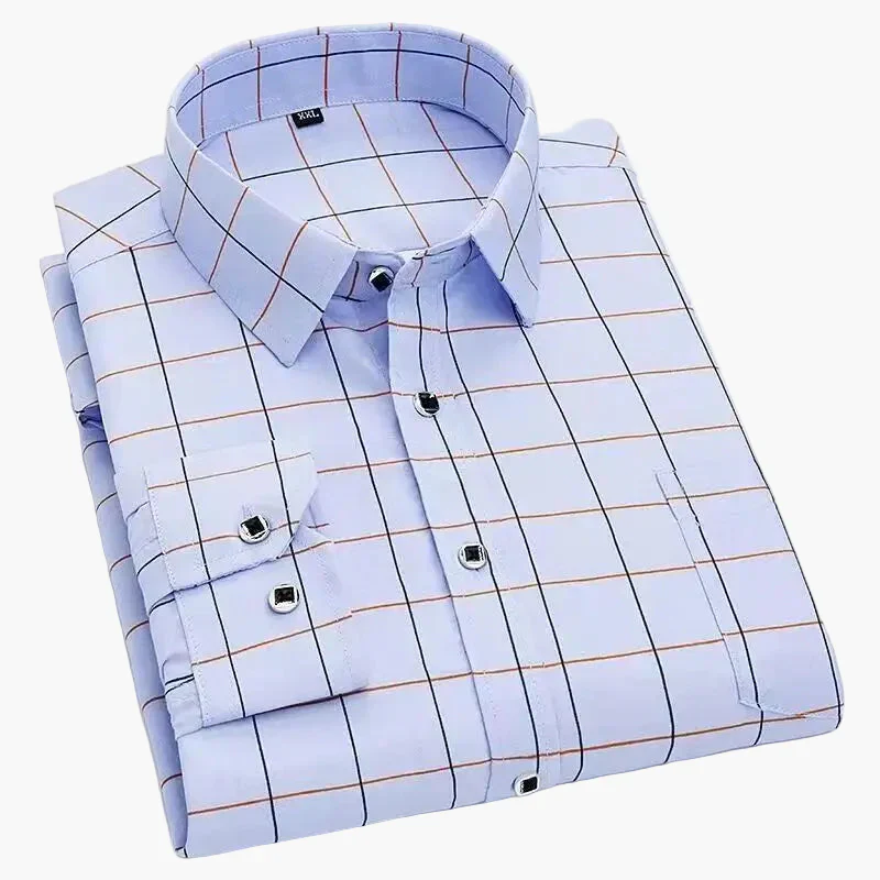 Herren Business Freizeithemd mit Streifenmuster – Elegantes Langarmhemd für Büro & Alltag - Image 5