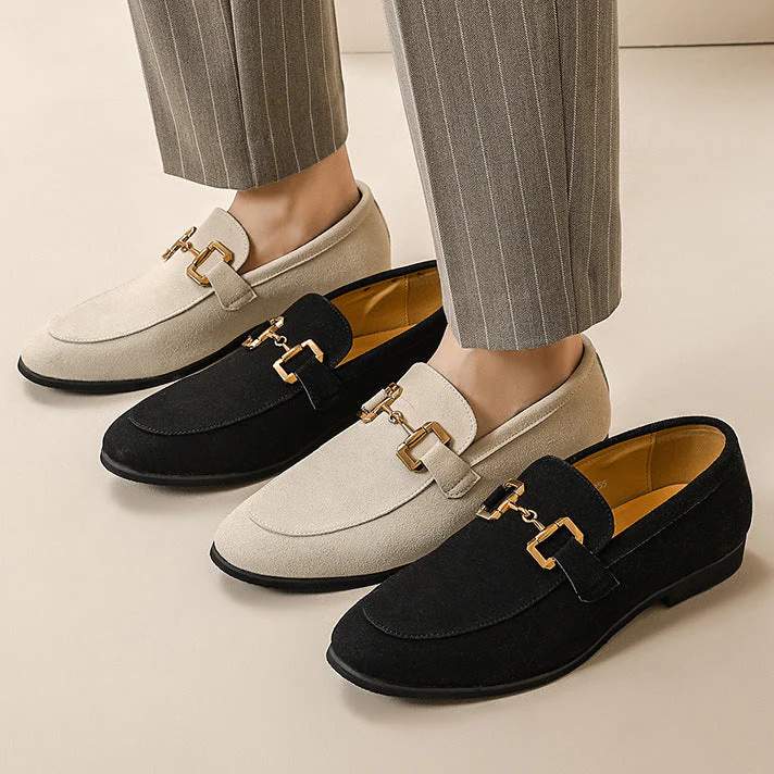 Herren Business Loafer Slip-On Mokassins mit Goldschnalle – Elegante Schuhe für Büro & Freizeit - Image 4