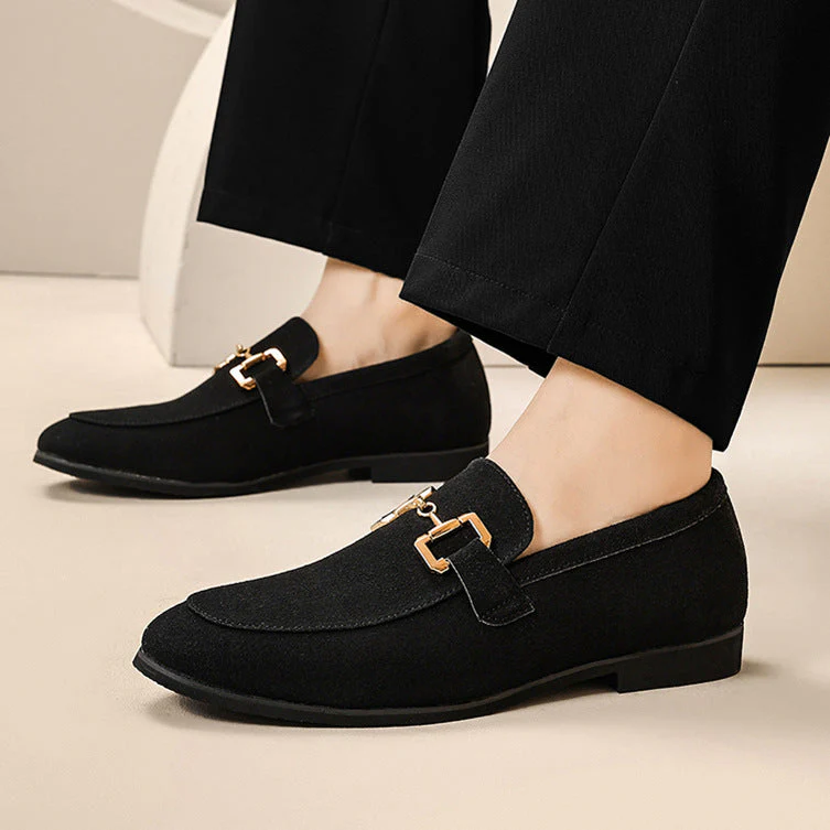 Herren Business Loafer Slip-On Mokassins mit Goldschnalle – Elegante Schuhe für Büro & Freizeit - Image 5