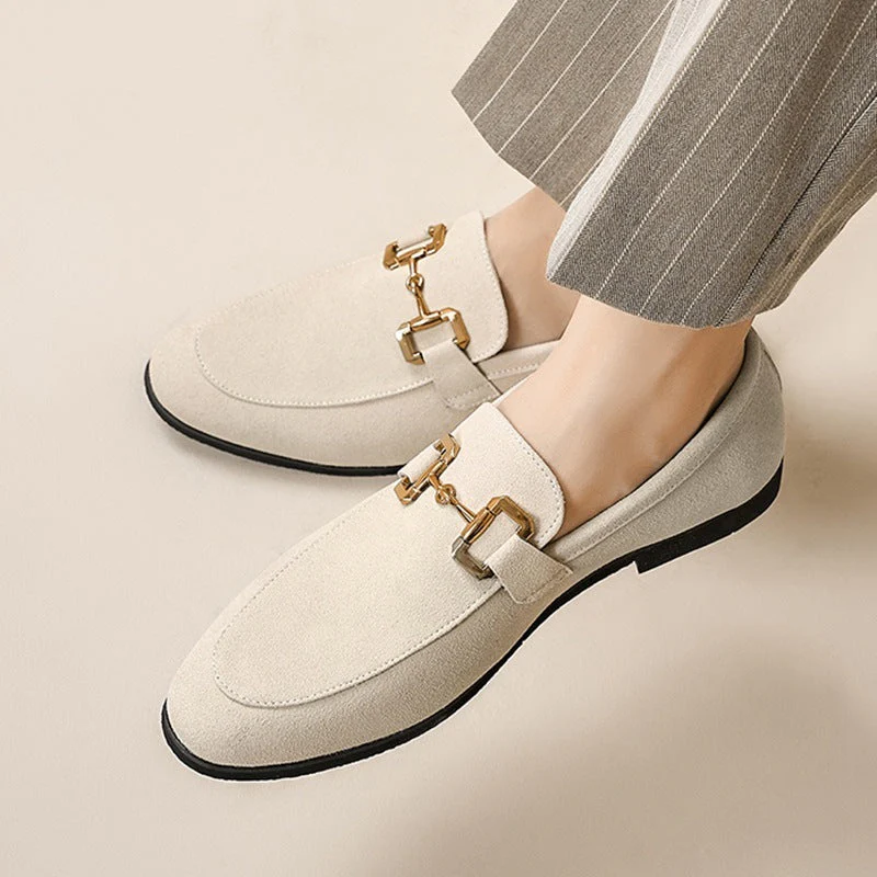 Herren Business Loafer Slip-On Mokassins mit Goldschnalle – Elegante Schuhe für Büro & Freizeit - Image 6