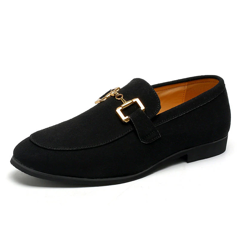 Herren Business Loafer Slip-On Mokassins mit Goldschnalle – Elegante Schuhe für Büro & Freizeit - Image 8