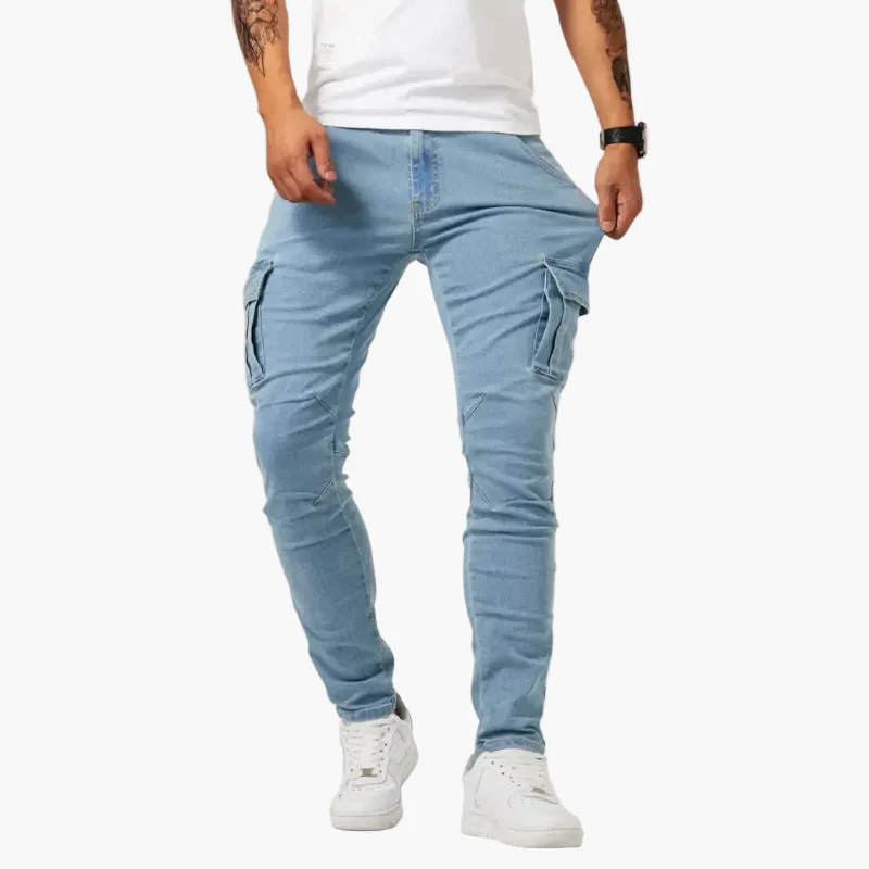 Herren Cargo Jeans Slim Fit – Modische Streetstyle Hose mit Taschen für Alltag und Freizeit - Image 3