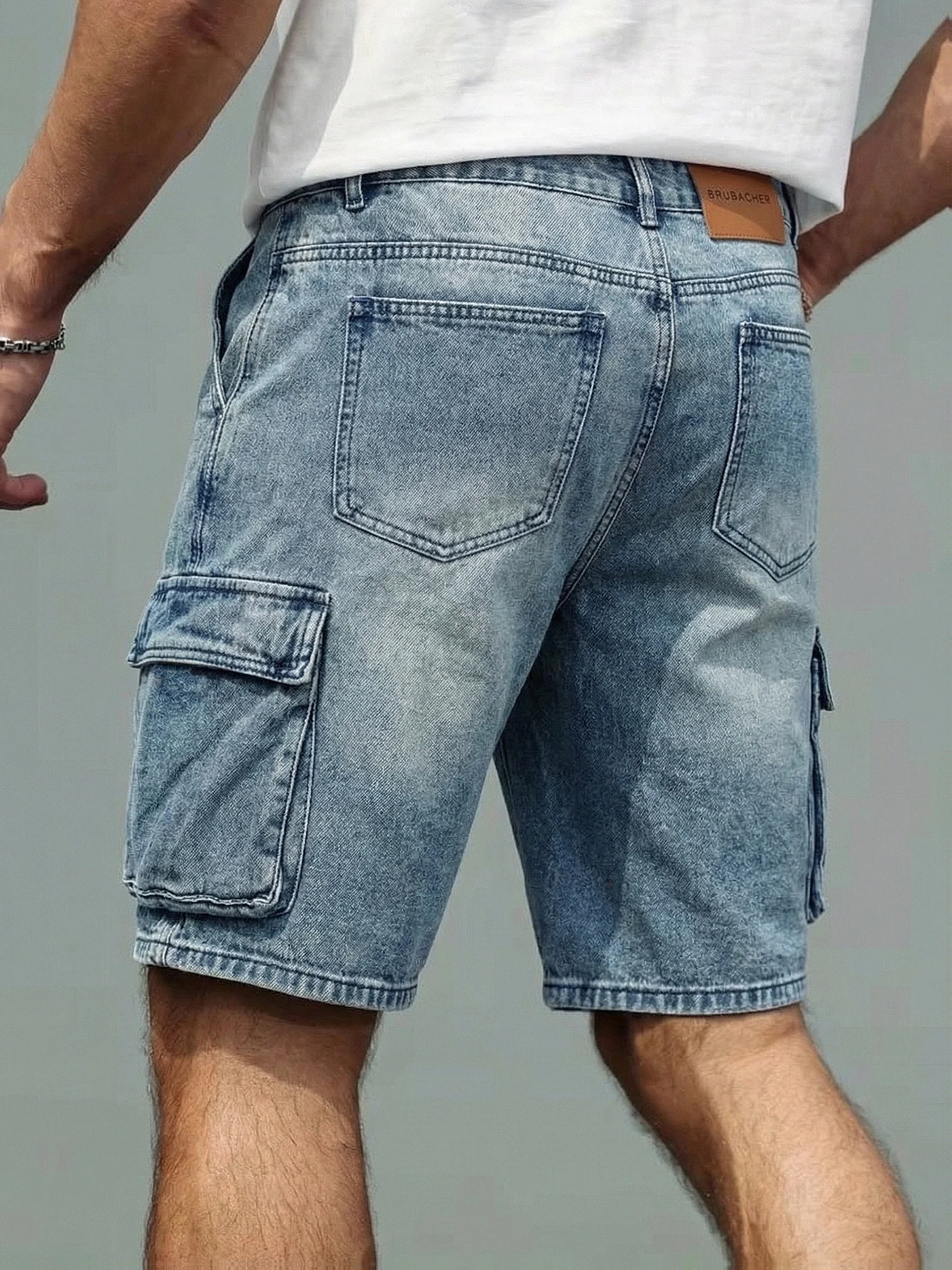 Herren Cargo Jeansshorts Regular Fit Freizeit Basic - Image 3