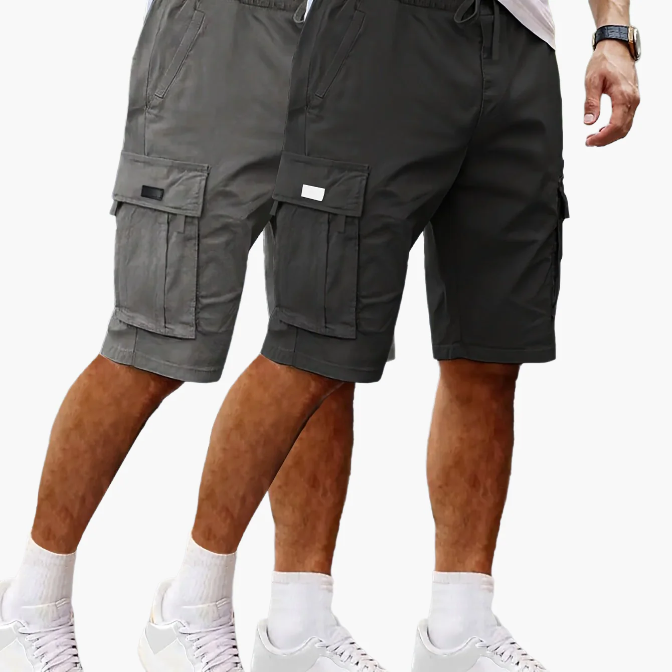 Herren Cargo Shorts 2er Pack – Lässige Outdoor und Freizeit Bermudas mit Taschen - Image 11