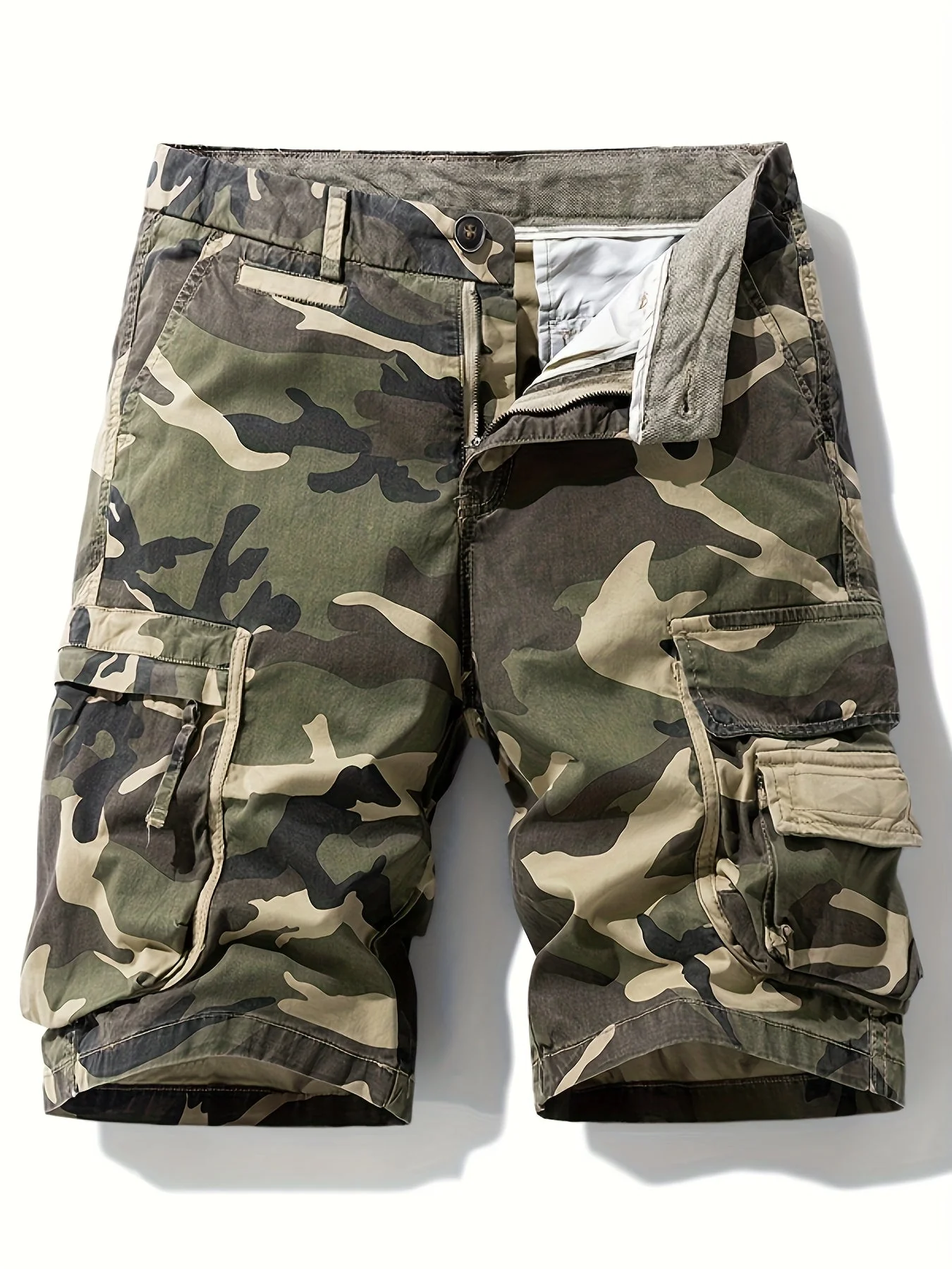 Herren Cargo Shorts im Camouflage-Stil für Outdoor & Freizeit – Regular Fit, lässig, mit Taschen