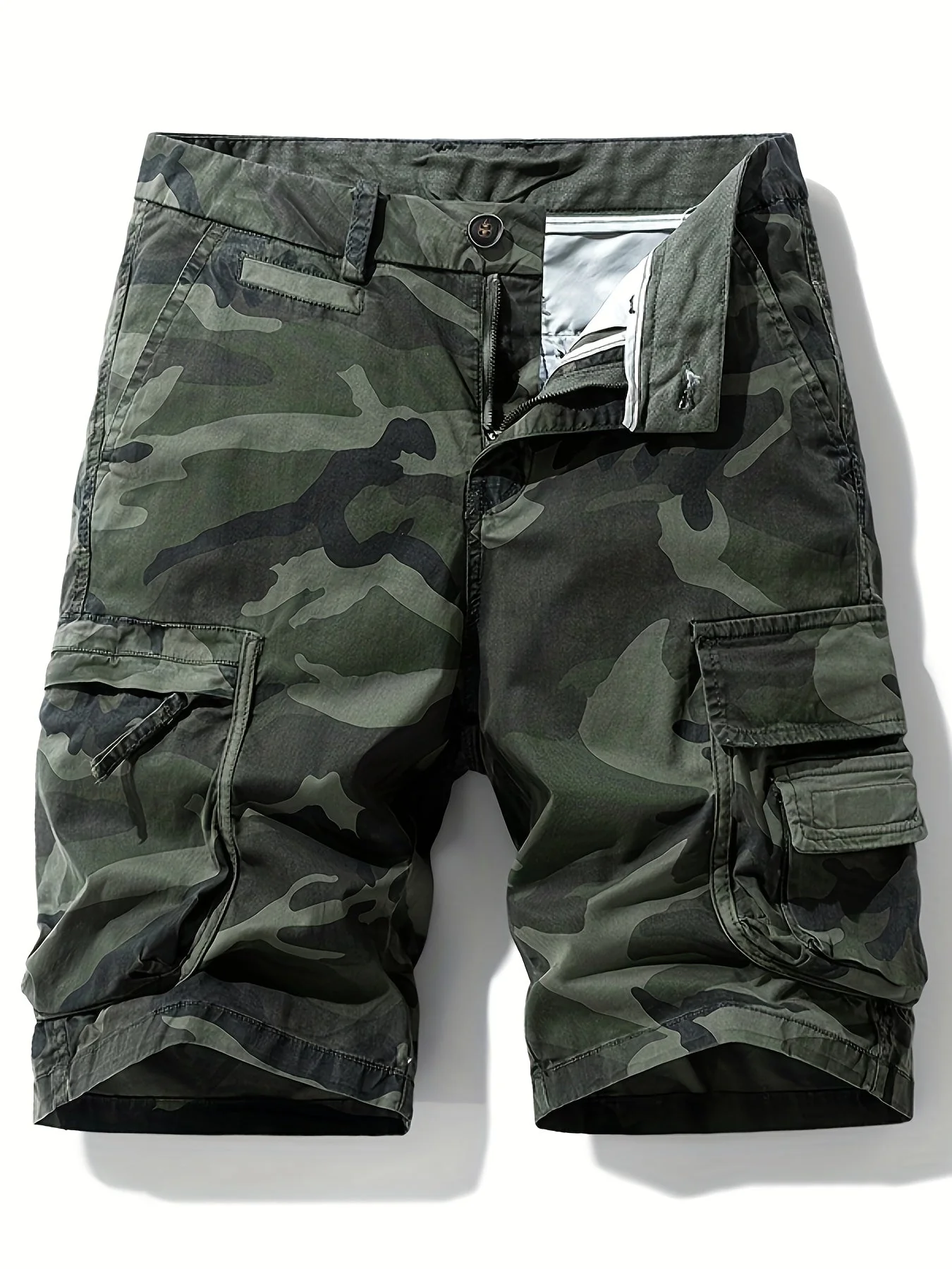 Herren Cargo Shorts im Camouflage-Stil für Outdoor & Freizeit – Regular Fit, lässig, mit Taschen - Image 3