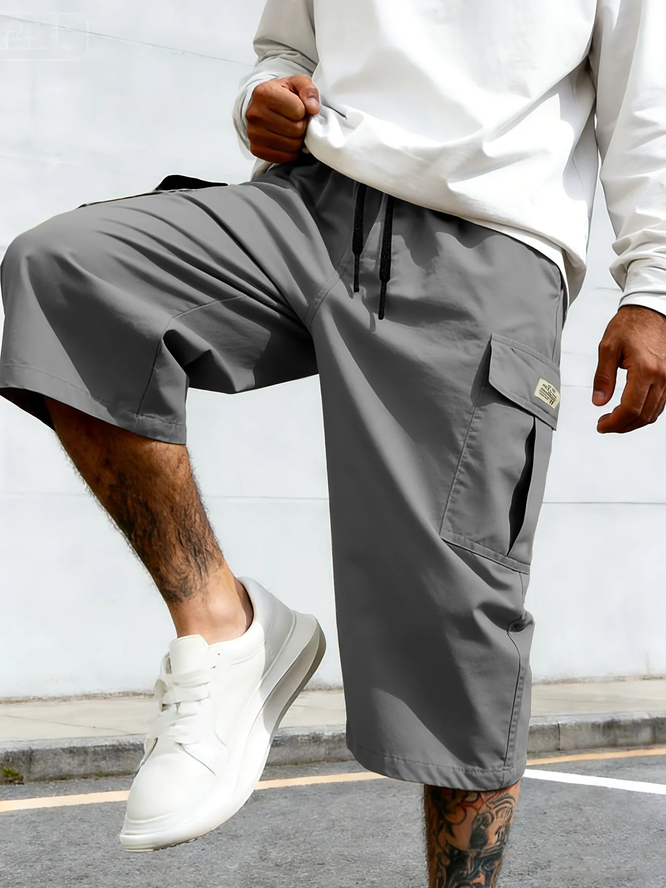 Herren Cargo Shorts Freizeit Knie-Länge mit Taschen – Lässige Streetwear für Alltag und Sport