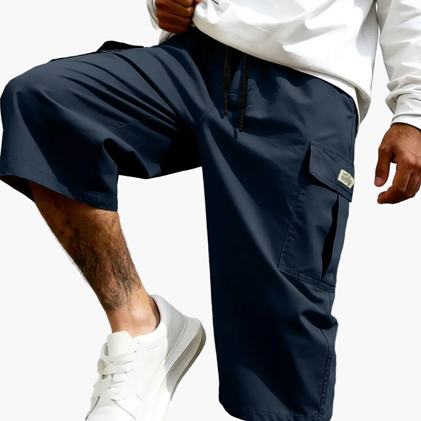 Herren Cargo Shorts Freizeit Knie-Länge mit Taschen – Lässige Streetwear für Alltag und Sport - Image 12