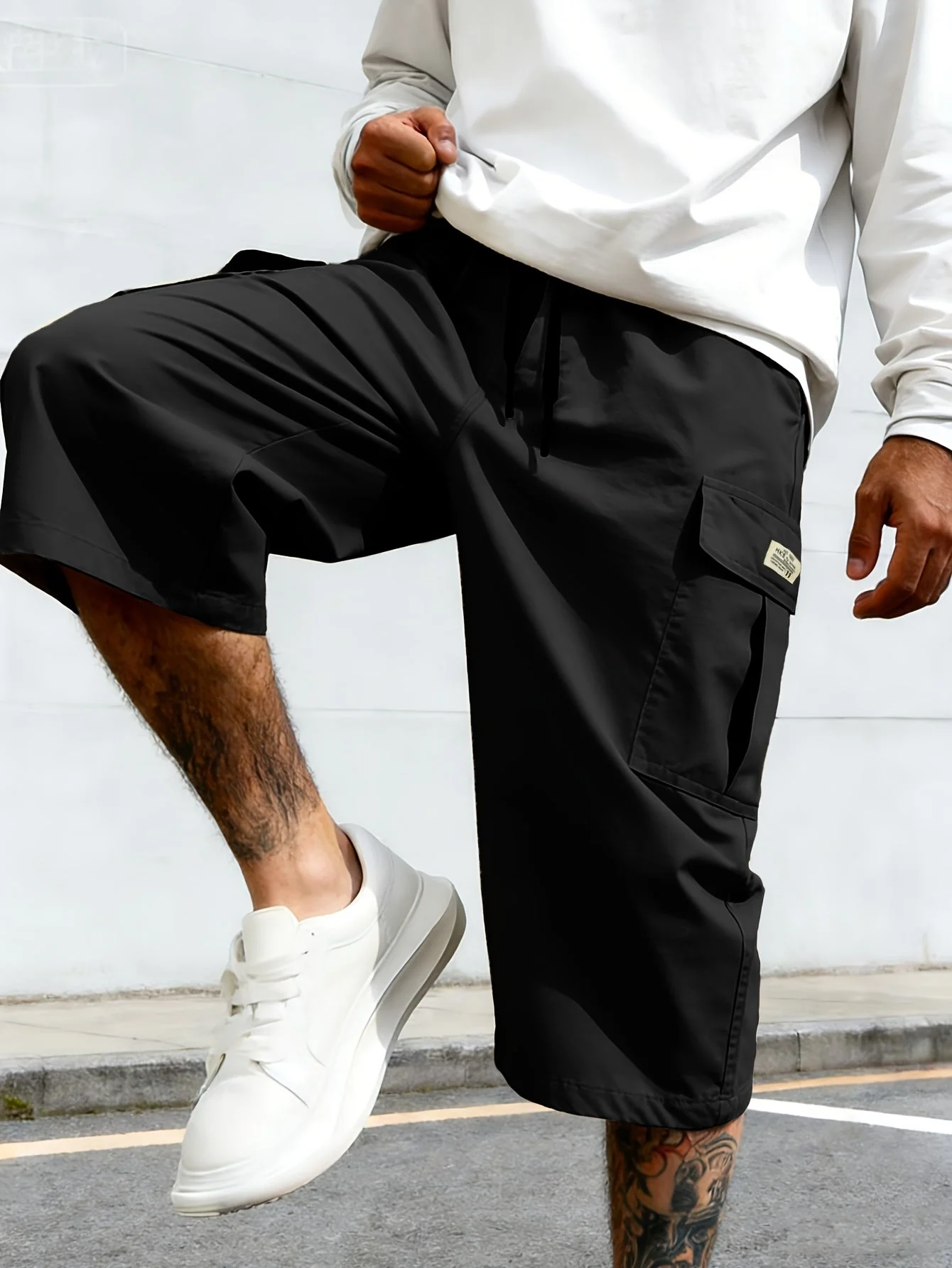 Herren Cargo Shorts Freizeit Knie-Länge mit Taschen – Lässige Streetwear für Alltag und Sport - Image 2