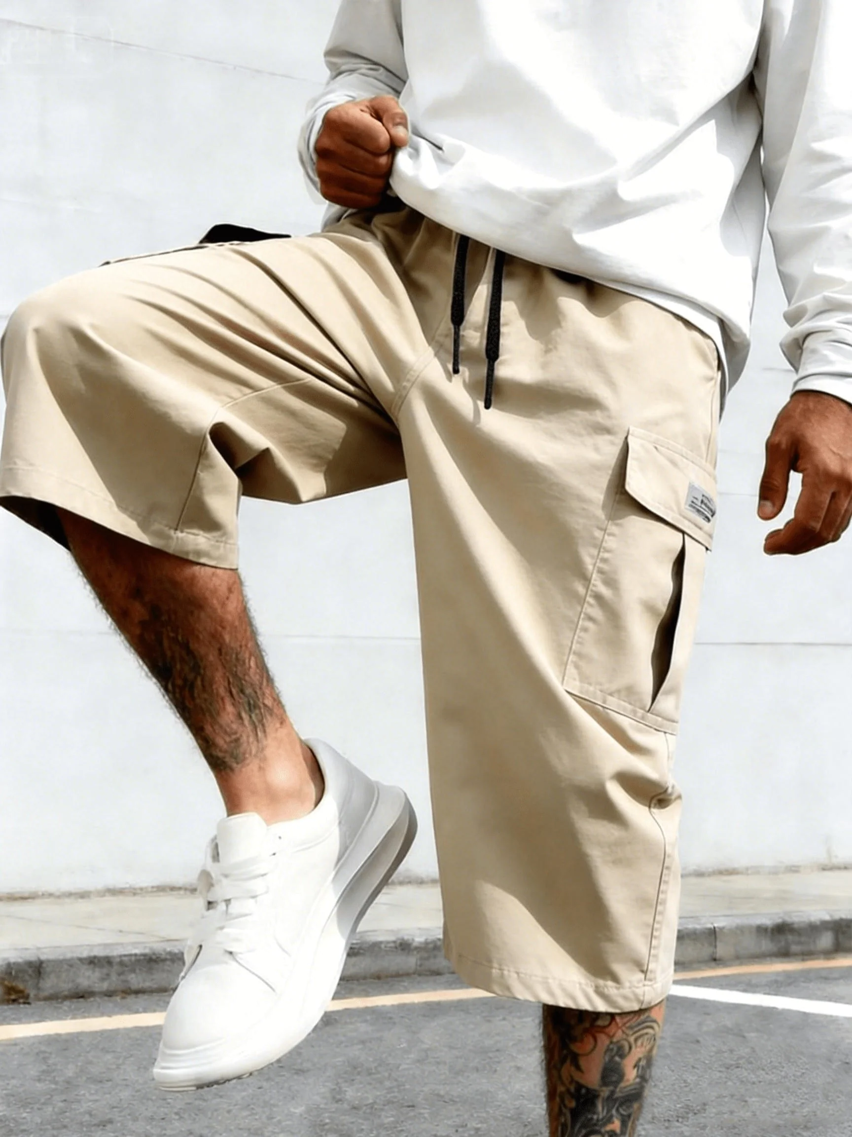 Herren Cargo Shorts Freizeit Knie-Länge mit Taschen – Lässige Streetwear für Alltag und Sport - Image 4