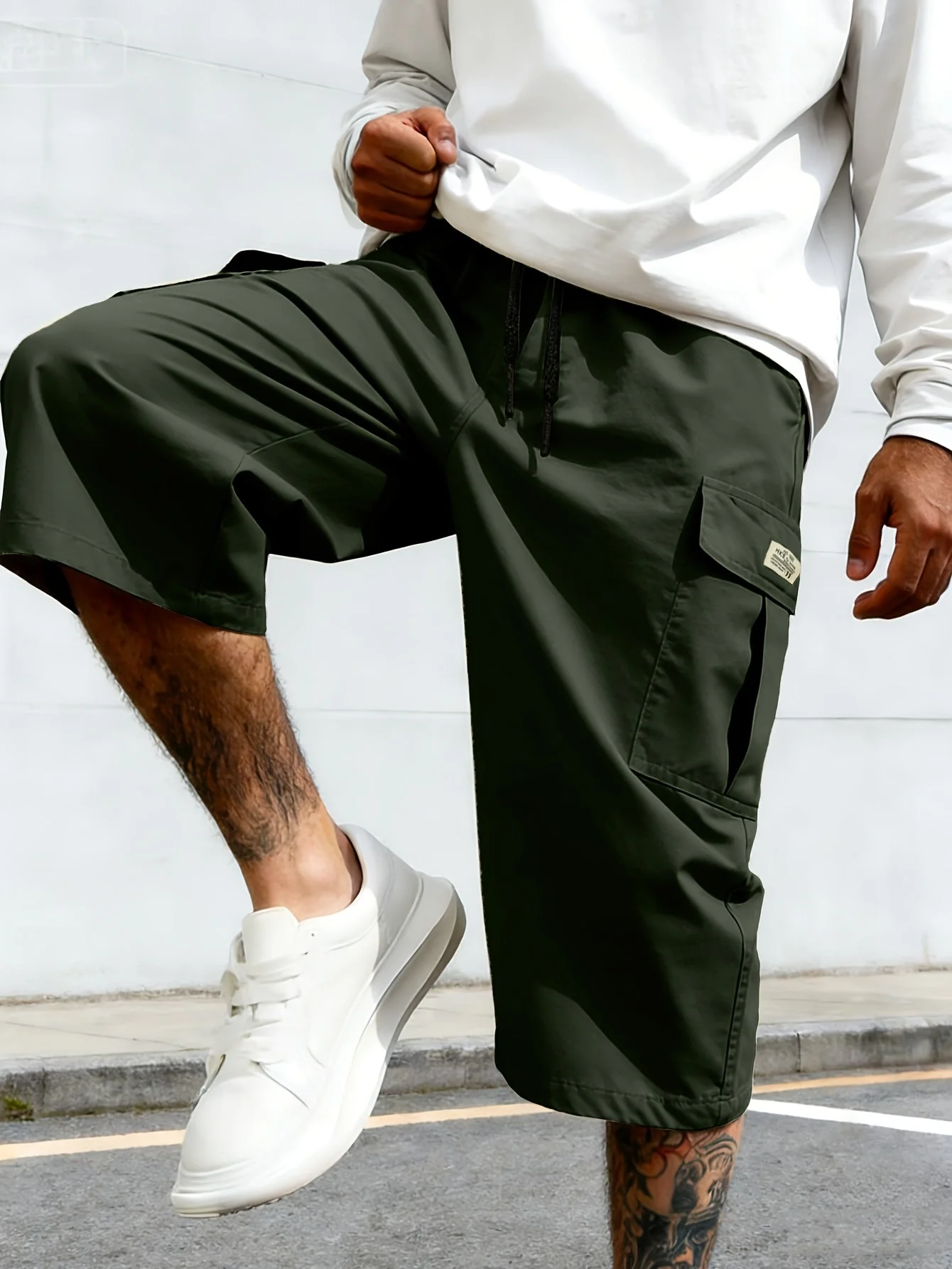 Herren Cargo Shorts Freizeit Knie-Länge mit Taschen – Lässige Streetwear für Alltag und Sport - Image 5