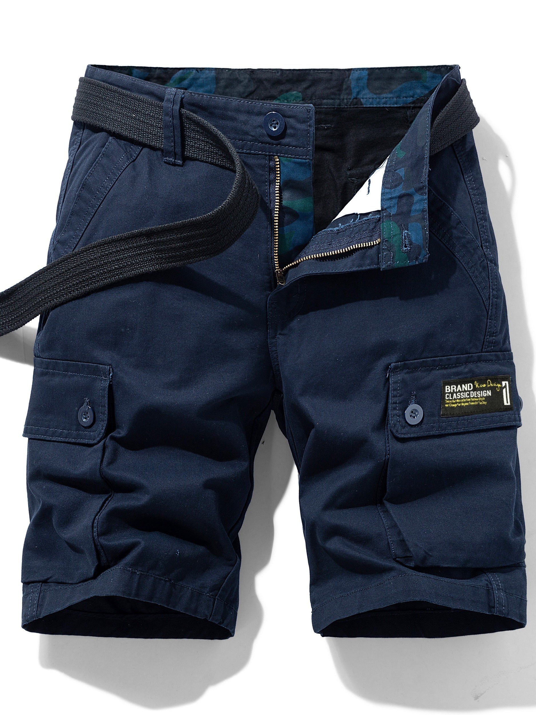 Herren Cargo-Shorts im Outdoor- und Freizeitstil mit Taschen und Gürtel - Image 3
