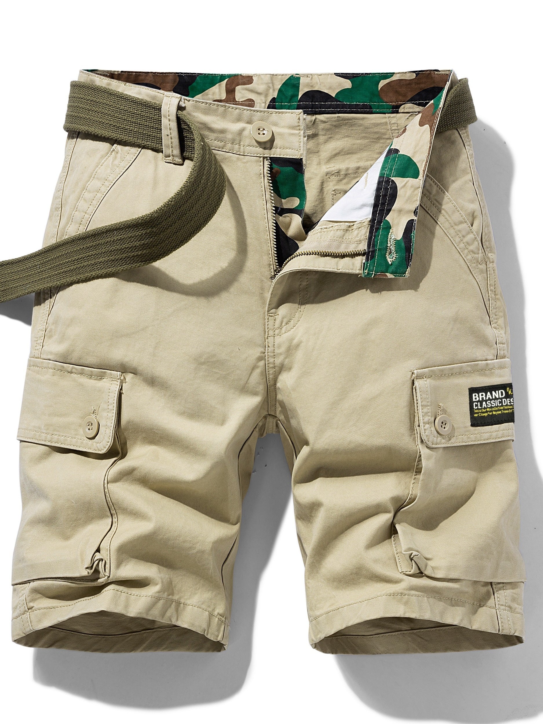 Herren Cargo-Shorts im Outdoor- und Freizeitstil mit Taschen und Gürtel - Image 4